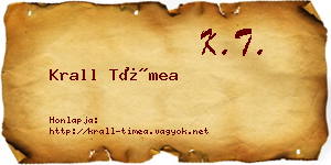 Krall Tímea névjegykártya